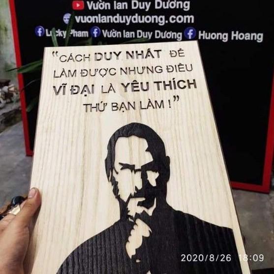 Tranh Decor Treo Tường Bằng Gỗ Khắc Laser Steven Jobs