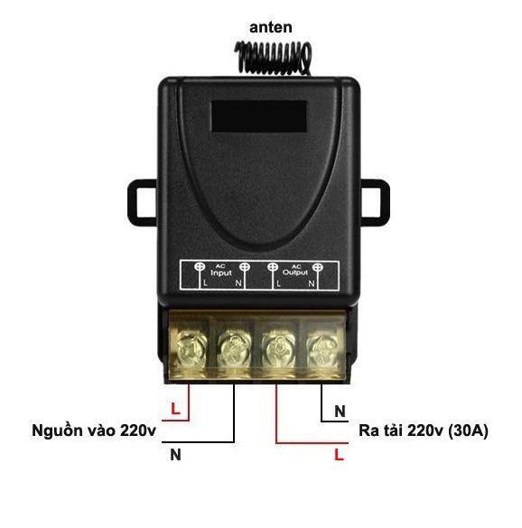 Công tắc điều khiển từ xa khoảng cách 100m/3000W/220V RF 433Mhz xuyên tường có chức năng học lệnh