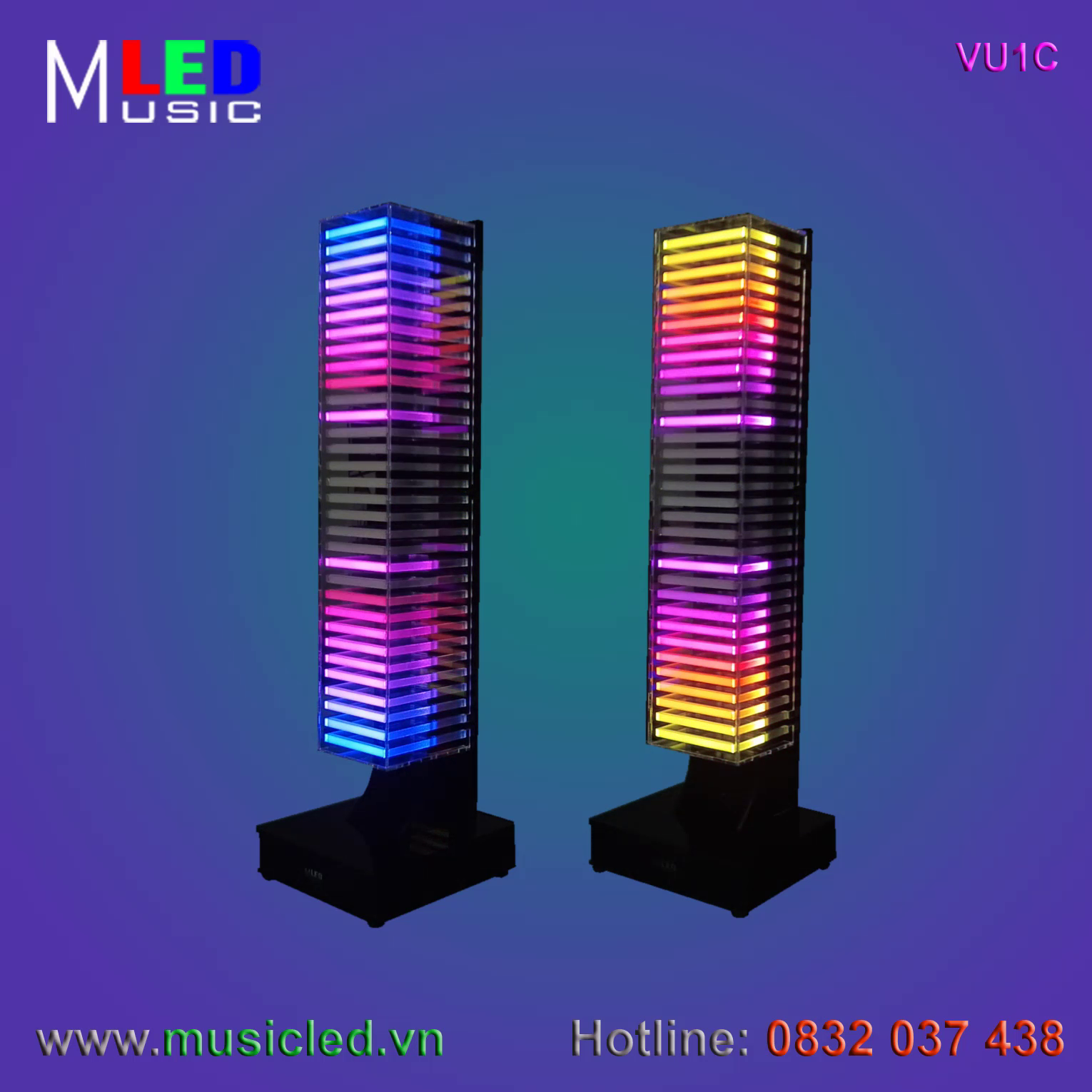 Đôi đèn Music LED nháy theo âm lượng nhạc cỡ nhỏ (VU1C)