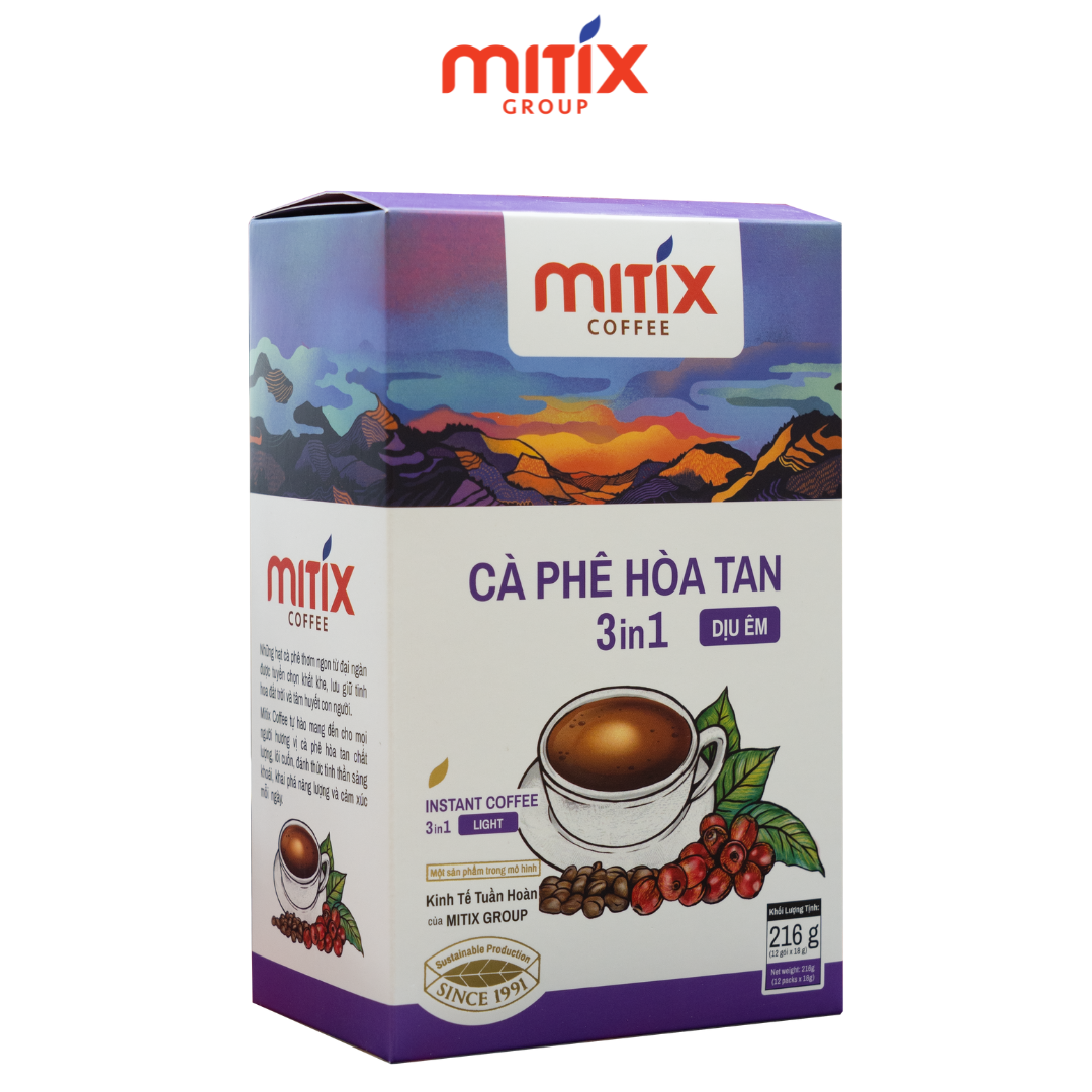 Cà phê hòa tan 3in1 Mitix Dịu Êm loại 216gr