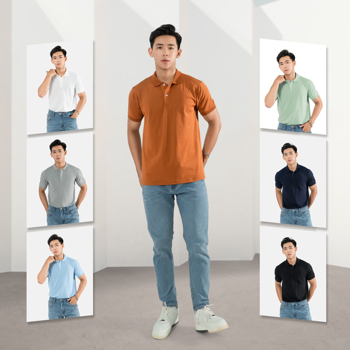 Hình ảnh Áo Polo Nam cổ bẻ TSIMPLE thun có cổ tay lỡ vải cá sấu cotton phong cách trẻ trung, chuẩn form, nhiều màu