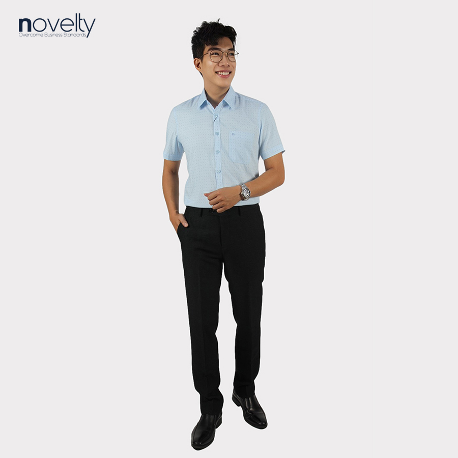 Áo sơ mi nam ngắn tay Novelty Regular fit hoa văn NSMMINMTCR220929N