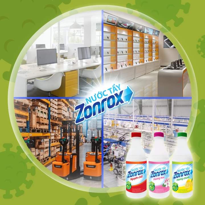 COMBO 2 CAN 5L NƯỚC TẨY ĐA NĂNG ZONROX HƯƠNG CHANH - TẶNG THÊM 2 CHAI 500ML CÙNG LOẠI