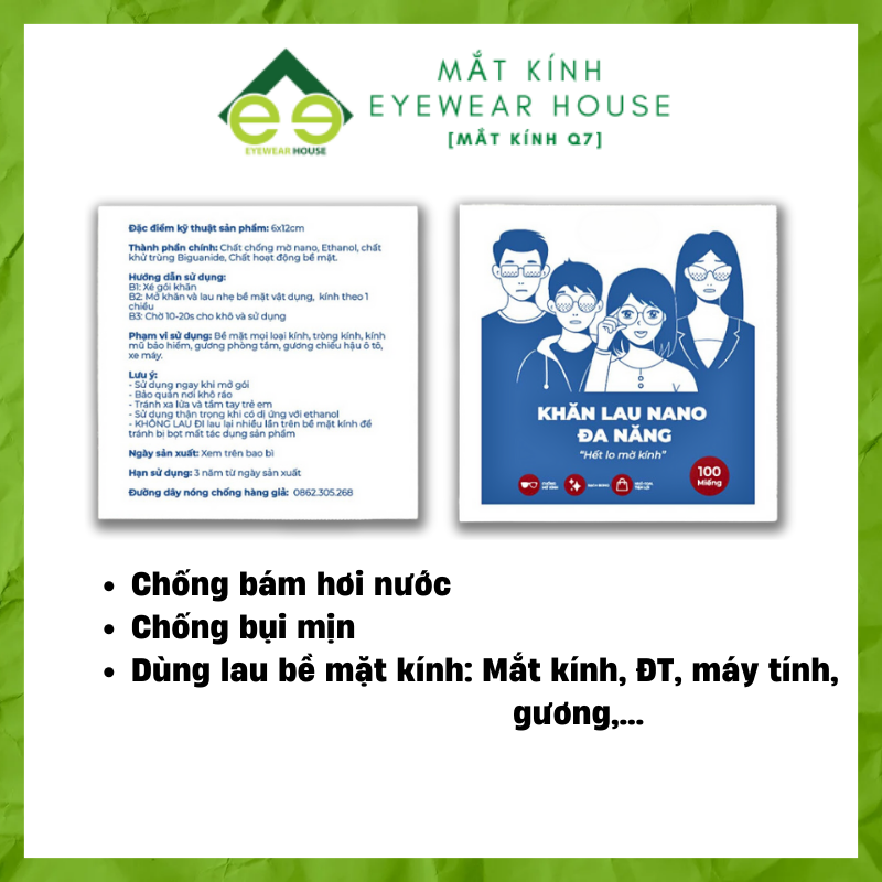 (Hoả Tốc) Khăn lau kính NANO chuyên dụng chống bám hơi nước đi mưa, đeo khẩu trang hỗ trợ chơi thể thao