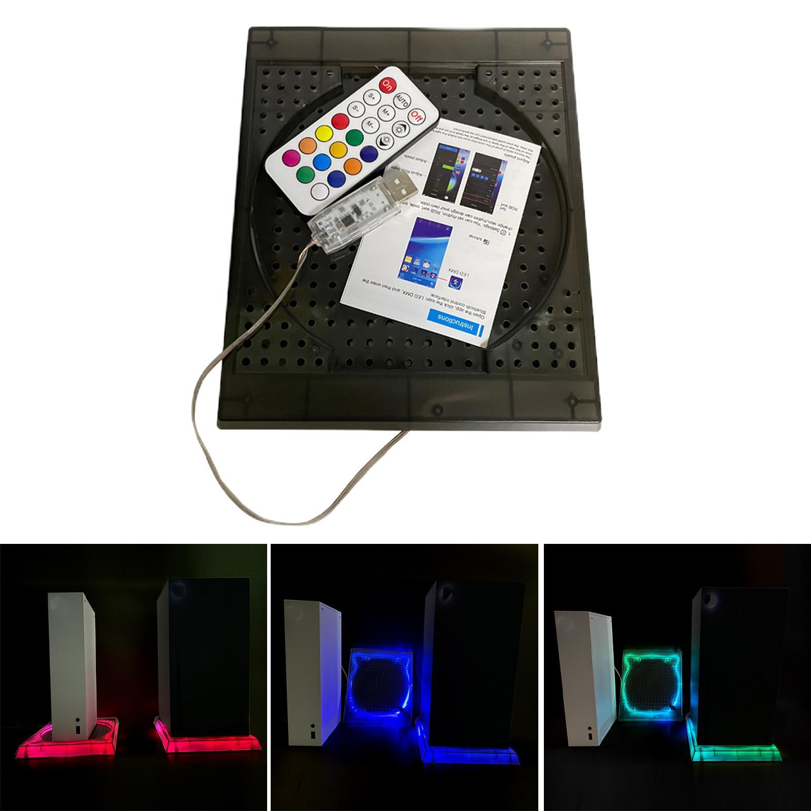 USB RGB LED Cooler Cooling Fan Stand, Wireless Remote Controller IR, Multi-color LED Light Accessories