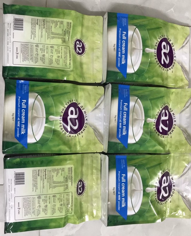 Combo 2 Gói Sữa Bột Nguyên Kem A2 Nhập Khẩu Từ Úc 1kg Pha Được 7 Lít Sữa - Hàng Chính Hãng