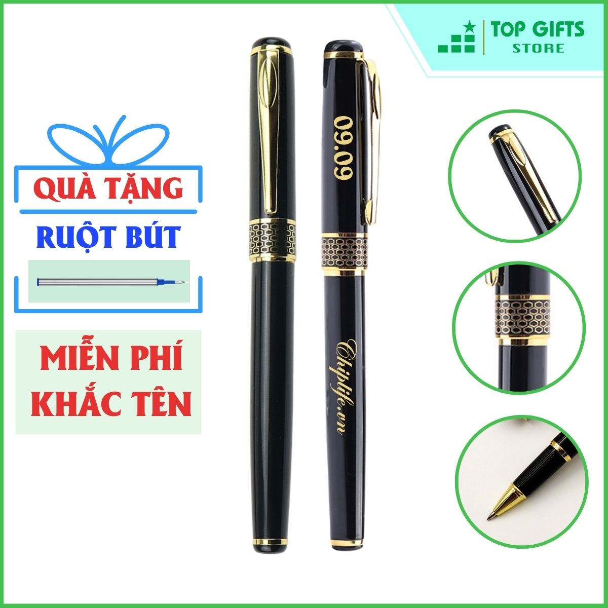 Bút ký Kim Loại Cao Cấp Khắc Tên Tổ Ong Nắp TON020 - Quà tặng sinh nhật ý nghĩa