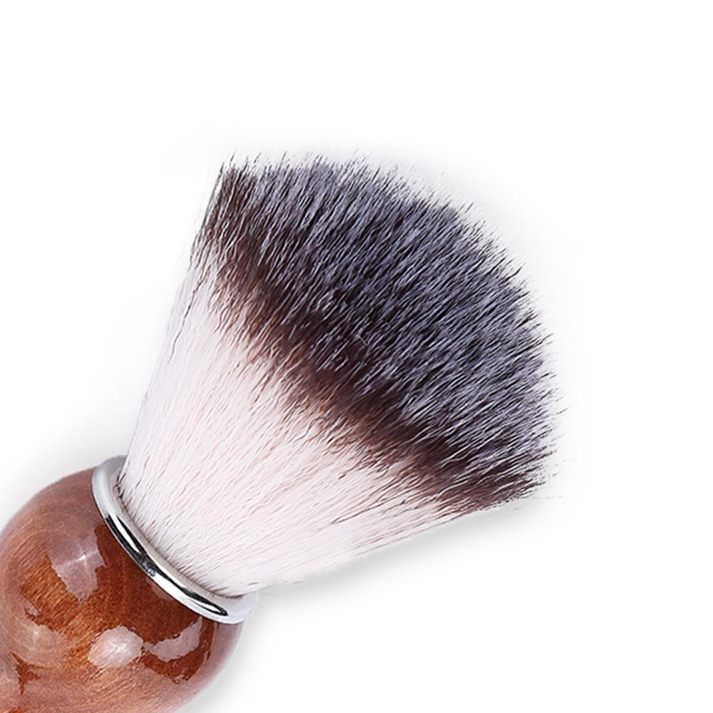 Bàn chải 2 trong 1 cạo râu và phủi tóc tay cầm bằng gỗ