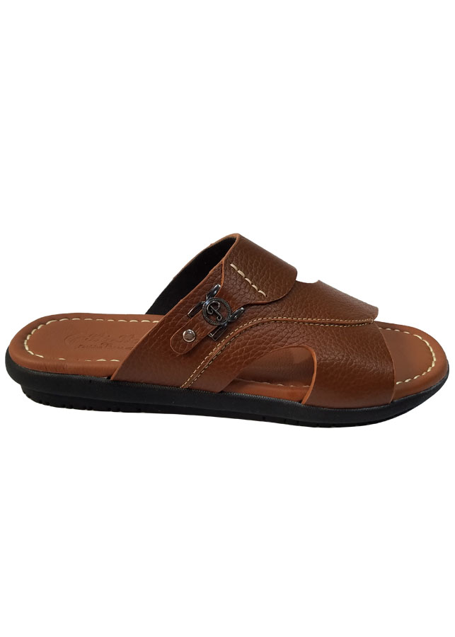 Dép nam quai ngang da bò cao cấp HKT118