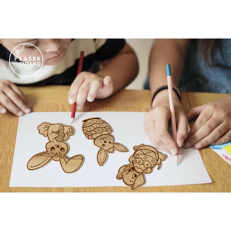 Bảng đồ chơi xếp hình bằng gỗ kèm màu tô cho trẻ nhỏ mẫu thú vật