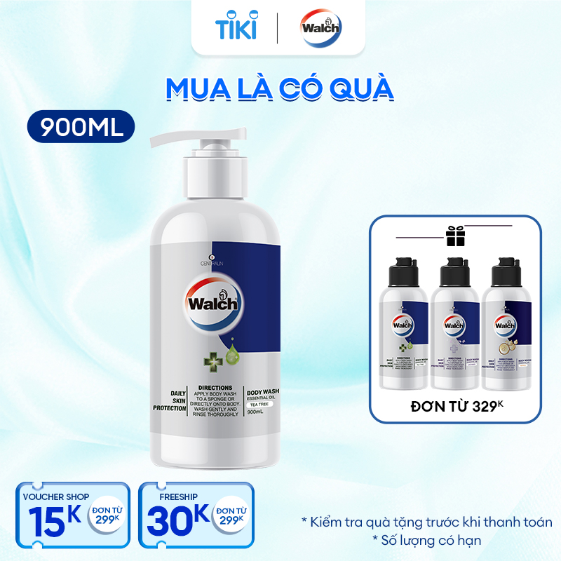 Sữa tắm tinh dầu Walch tiêu diệt vi khuẩn, dưỡng ẩm mềm mịn, tái tạo làn da