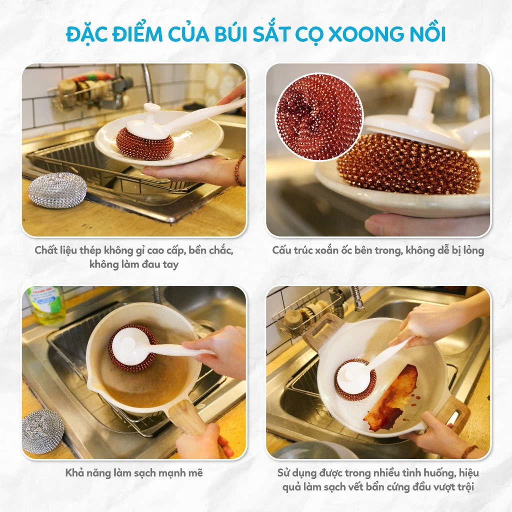 Chổi Cọ Xoong Nồi Kèm 2 Miếng Cọ Nồi Đa Năng MyJae