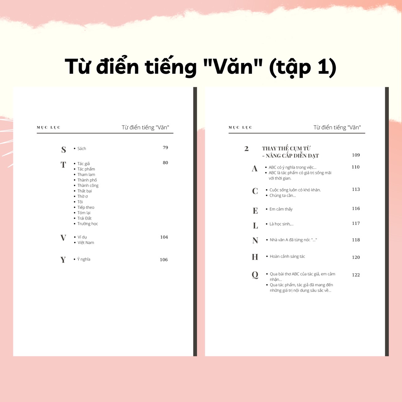 Combo Sách "Từ Điển" Tiếng Văn - Rubik Văn Chương (Tập 1+2)