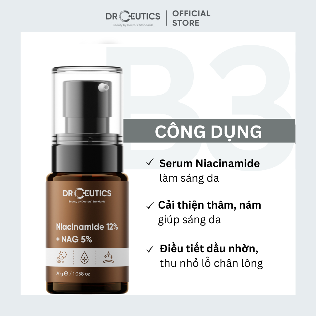 Serum Niacinamide 12% DrCeutics Giảm Thâm Sáng Da Kiềm Dầu