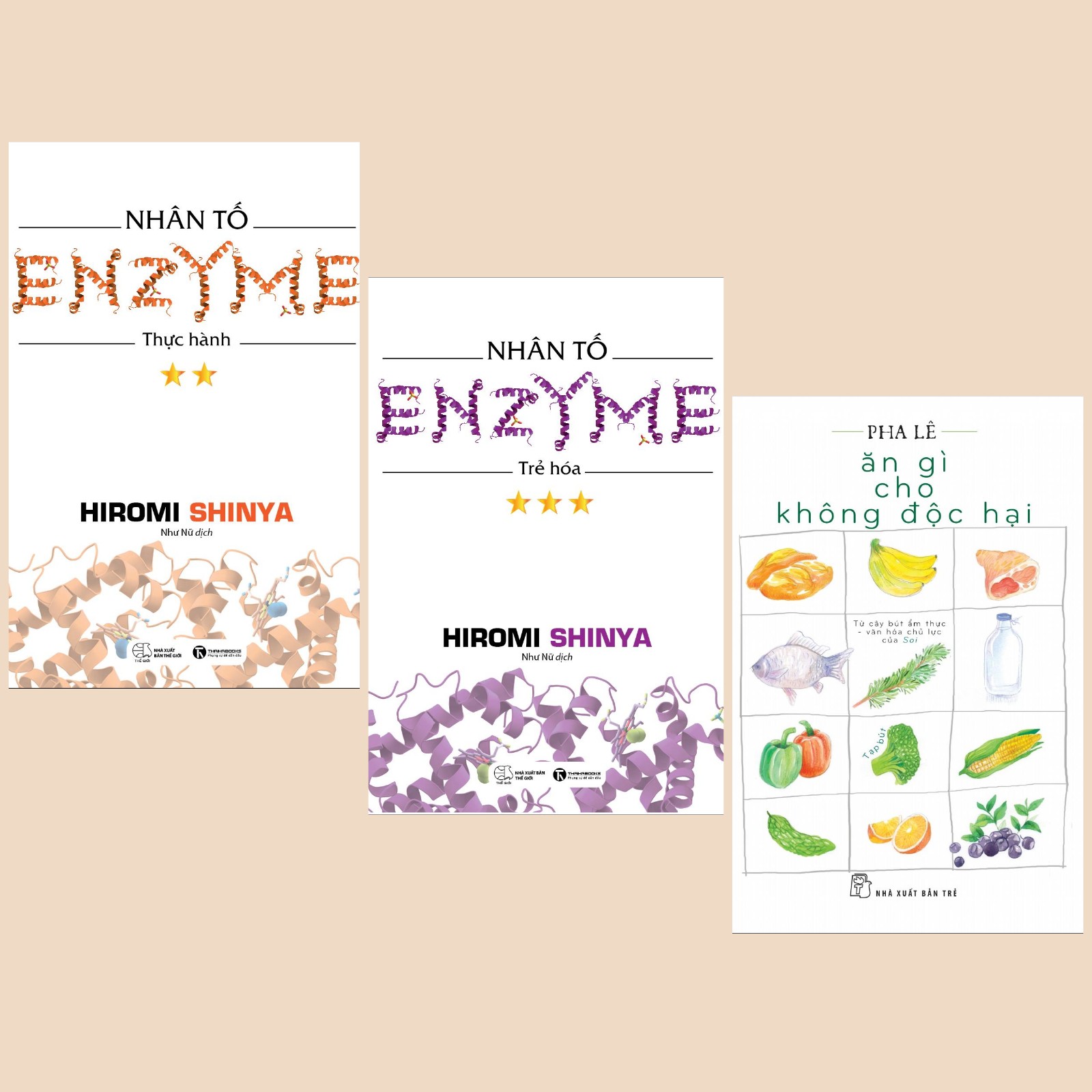 Combo Sách Chăm Sóc Sức Khỏe: Nhân Tố Enzyme - Trẻ Hóa + Nhân Tố Enzyme - Thực Hành + Ăn Gì Cho Không Độc Hại