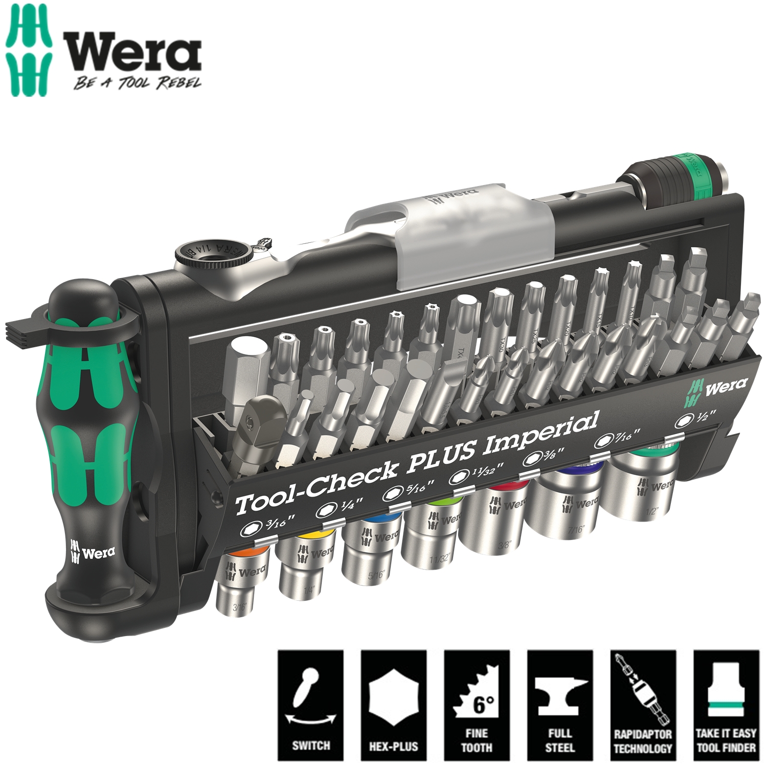 Bộ dụng cụ Wera hệ INCH Tool-Check PLUS Imperial đa năng gồm 39 cái Wera 05056491001