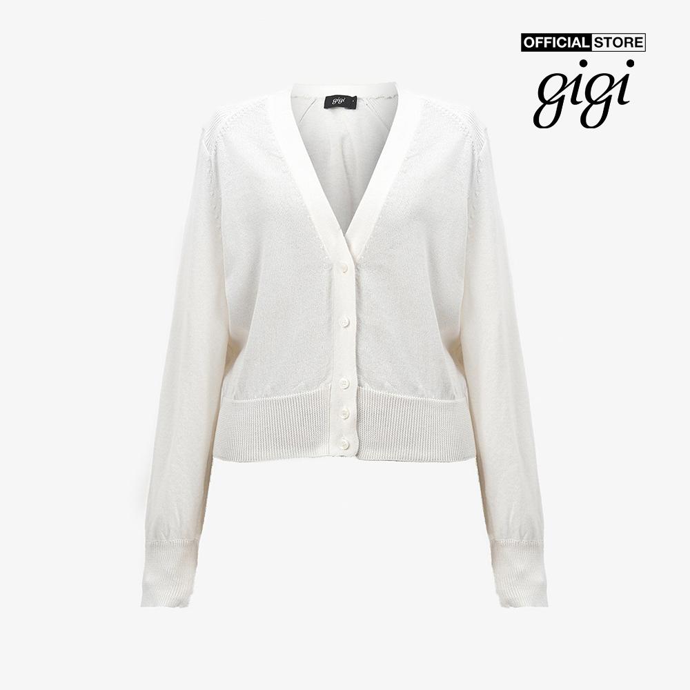 GIGI - Áo khoác cardigan nữ cổ V tay dài bo gấu G1302K222721