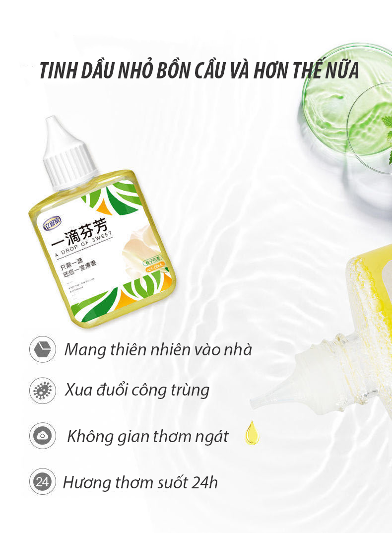 TINH DẦU NHỎ BỒN CẦU – TINH CHẤT THIÊN NHIÊN  – CHO NHÀ TẮM THƠM MÁT CẢ NGÀY