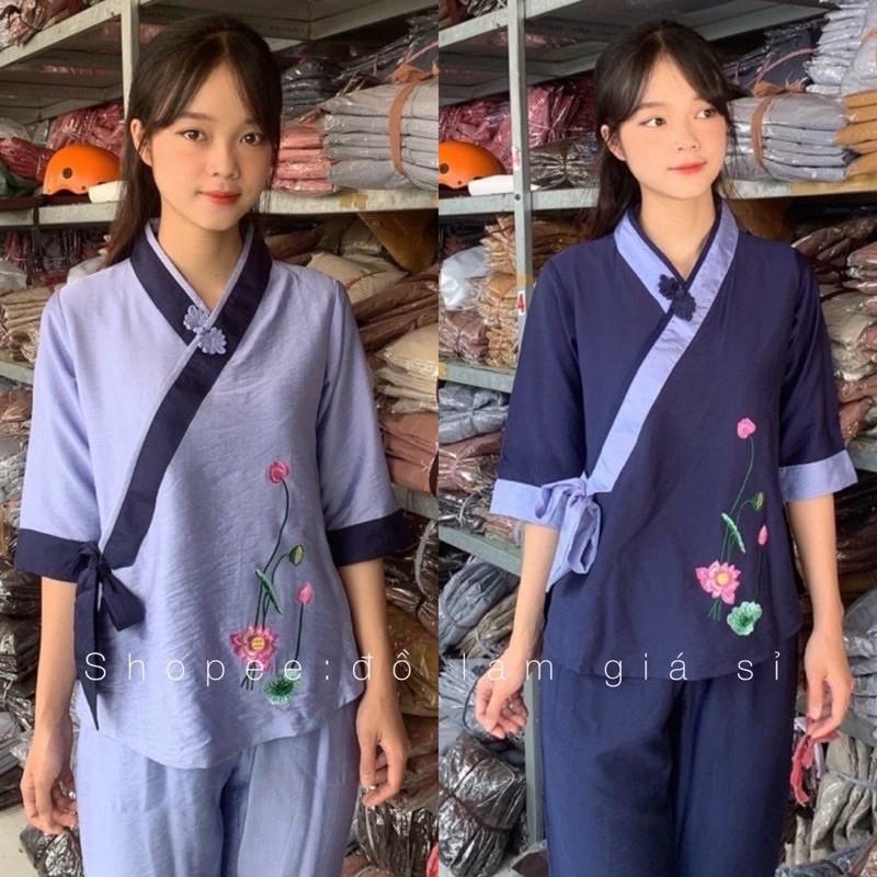 ĐỒ LAM ĐI CHÙA Xéo Nơ Hoa Sen Tơ