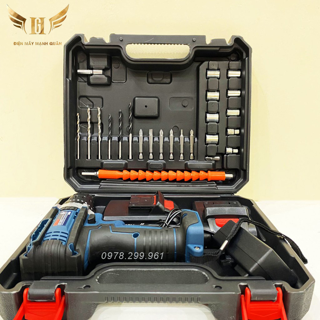 Máy Khoan Pin Bắn Vít 36V - 2 Pin Chuẩn - Full Phụ Kiện 24 Chi Tiết - 100% Lõi Đồng