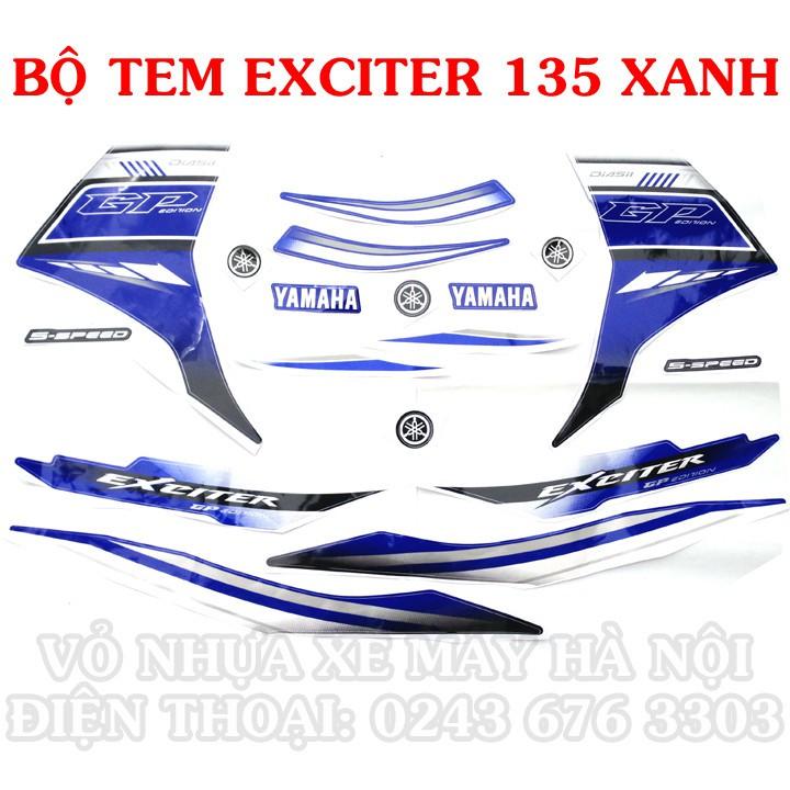 Bộ tem dành cho xe Exciter 135 màu xanh