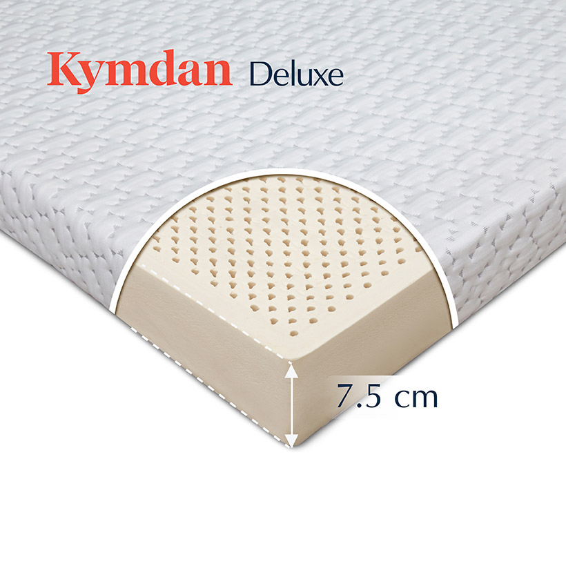 Nệm cao su thiên nhiên Kymdan Deluxe 200 x 200 x 7,5cm SFM