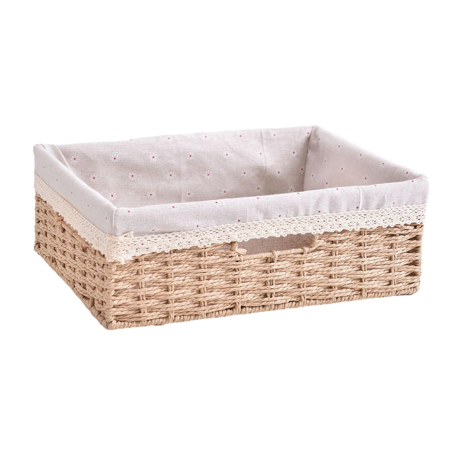 Handwoven Basket Storage Woven Basket, Fruit Basket, Desktop Organizer for Kitchen Closet Bathroom
