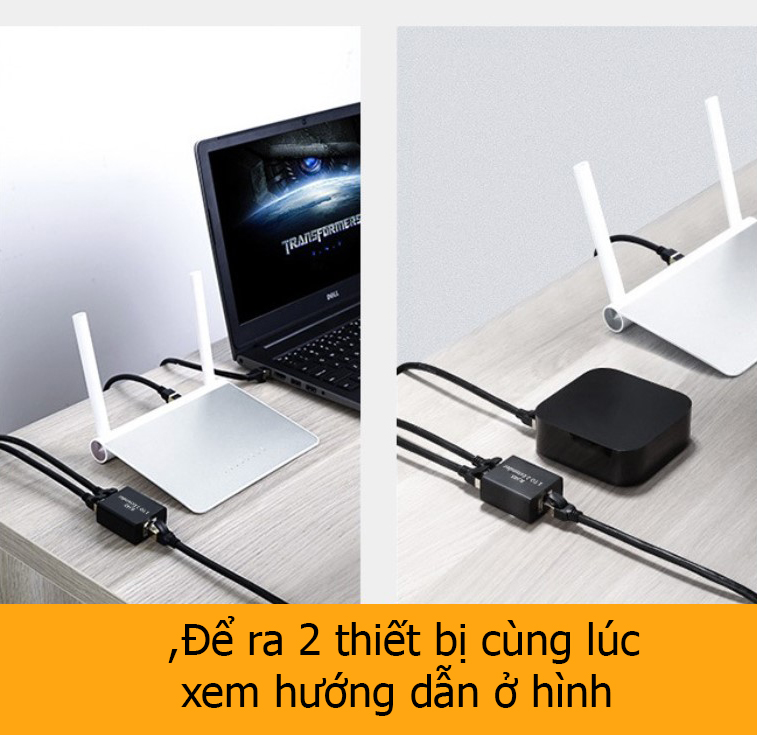 Bộ chia mạng Ethernet/ Lan từ 1 ra 2 không cần nguồn