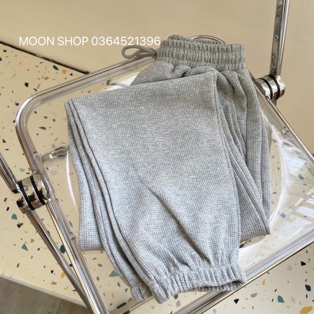 Quần boom tổ ong unisex - quần jogger bo gấu nhiều màu