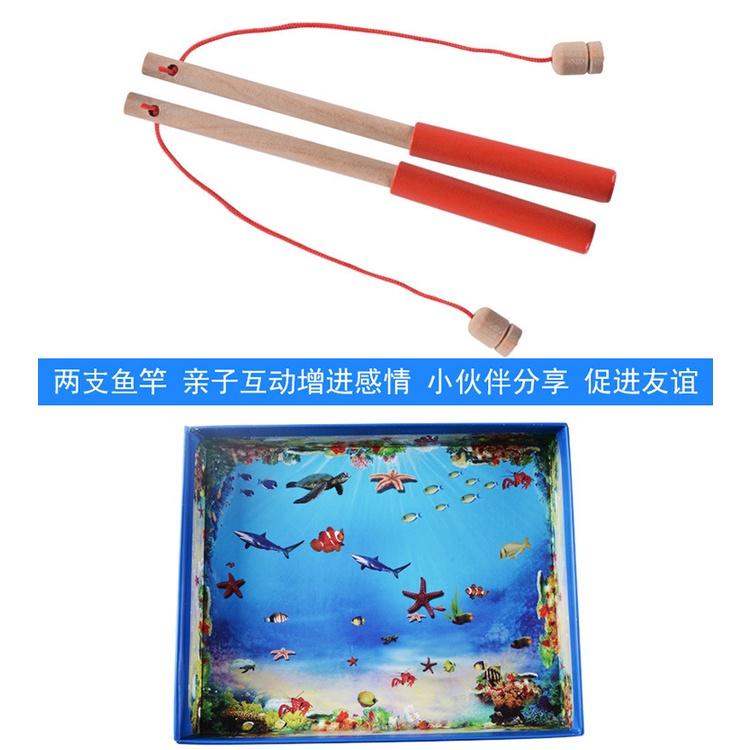 Trò chơi câu cá mảnh tương tác giữa cha mẹ và con cái đồ chơi câu cá bằng gỗ từ tính