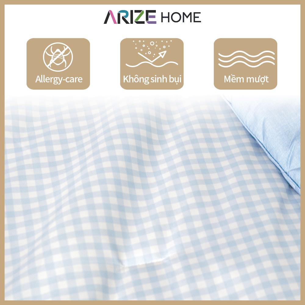 Chăn Chần Bông ARIZE Vải Microfiber Họa Tiết Caro 2mx2.3m