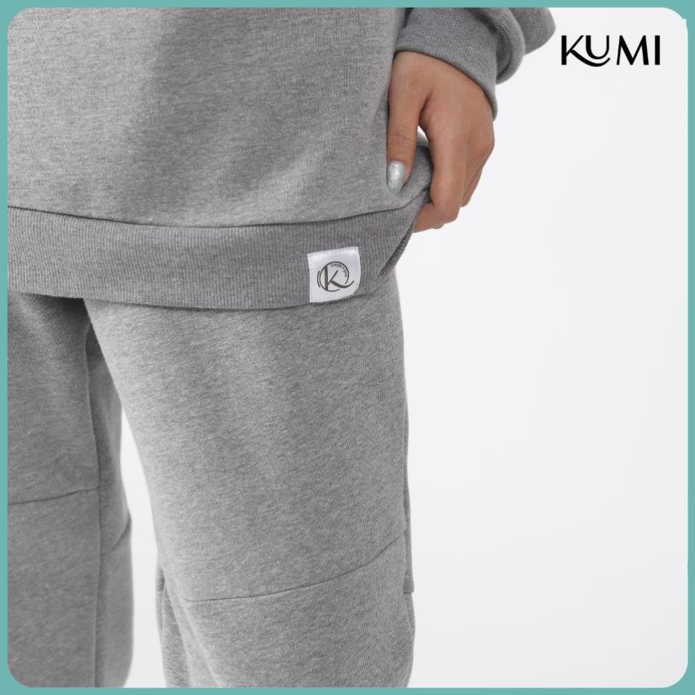 Bộ Nỉ Thể Thao Nữ Thu Đông Chất Nỉ Bông Cao Cấp, Bộ Thể Thao Nữ Năng Động Trẻ Trung Kumi - Ghi