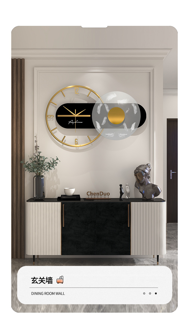 Đồng hồ treo tường trang trí phong cách Bắc Âu hiện đại 21129 size 60*36cm - Có đèn