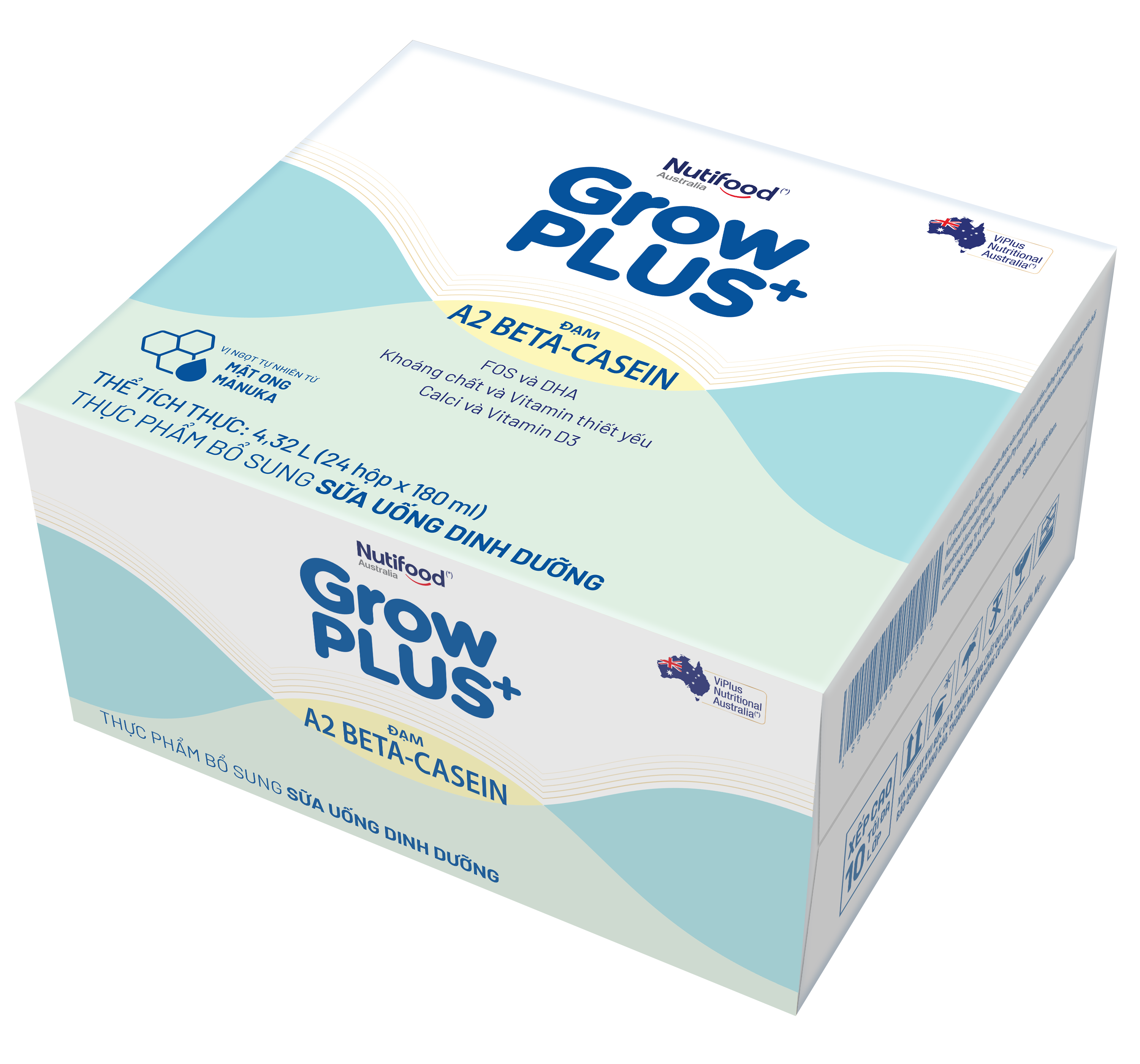 Thùng Sữa uống dinh dưỡng GrowPLUS+ A2 Beta-casein ((24 hộp x 180ml)