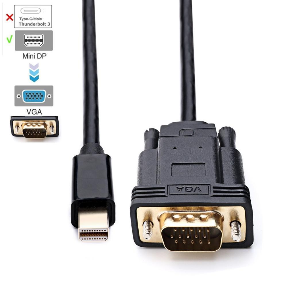 Mini DP to VGA Cable Gold-plated Connector for Surface Pro 6FT
