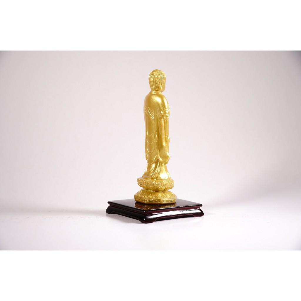 Tượng phật A Di Đà đứng có đế nhũ vàng - Cao 13cm