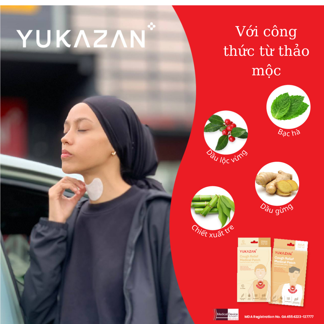 Miếng Dán Giảm Ho Yukazan Cho Trẻ Em - Hộp 6 Miếng