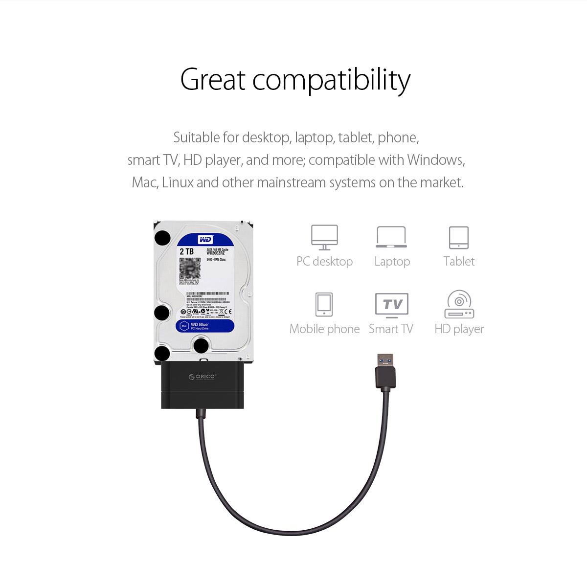 Cáp chuyển đổi USB 3.0 sang SATA 3 Orico 20UTS-Hàng chính hãng