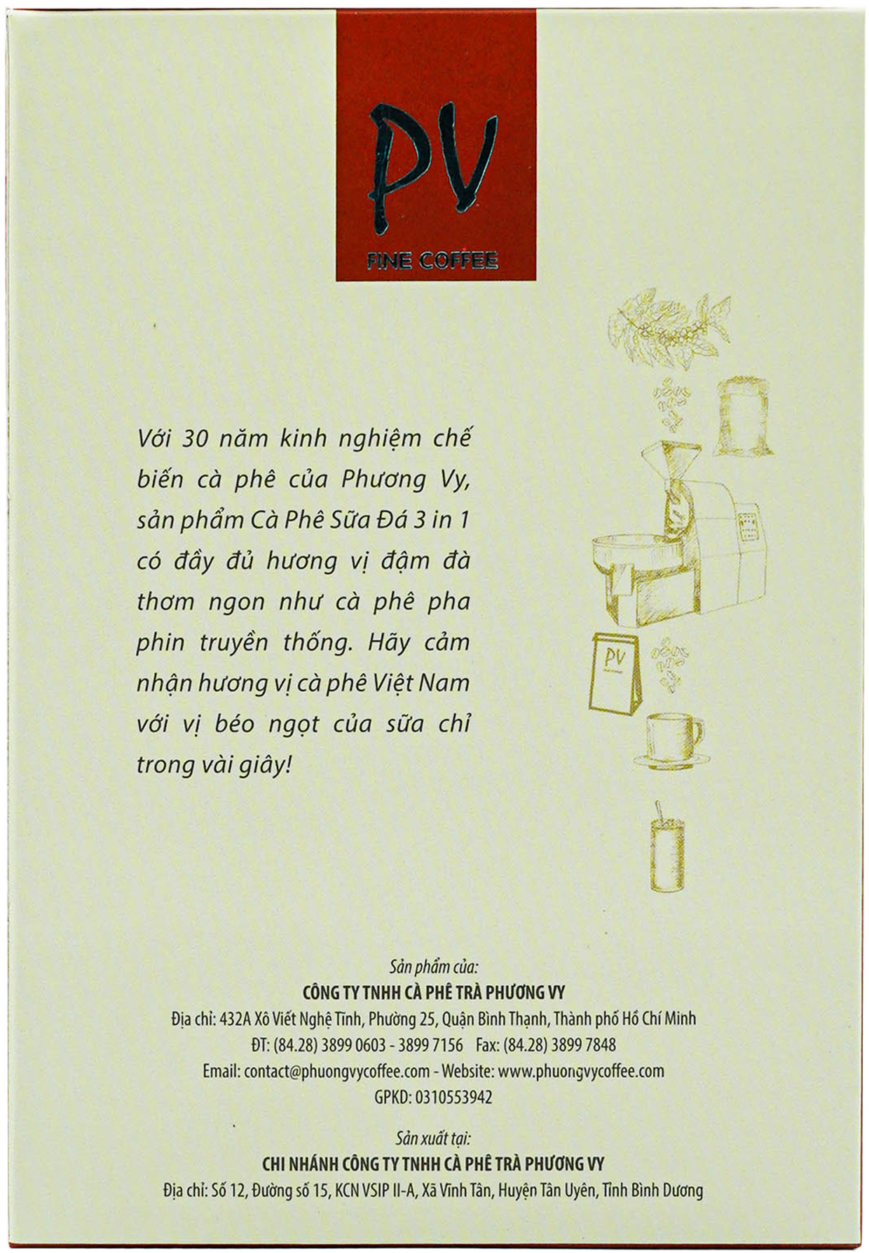 Cà phê hòa tan PV - Cà phê sữa đá - Cà phê 3in1- Cà phê tiện lợi - Phương Vy Coffee