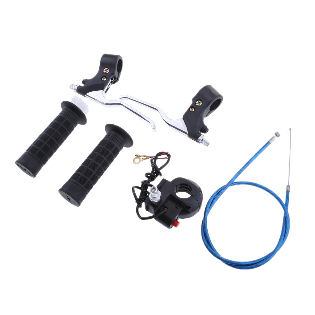47cc 49cc 7/8" Handle Grips Kill Switch Throttle Cable Brake Levers Set