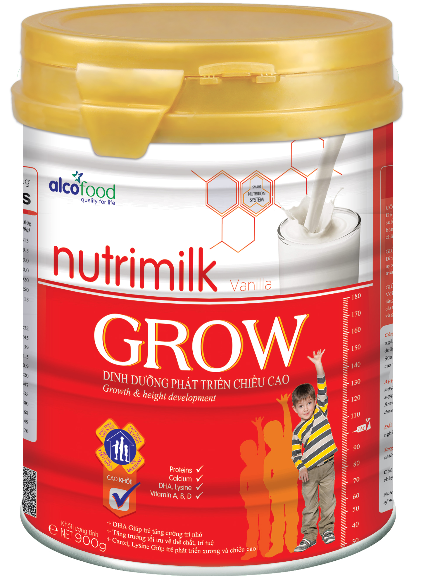 Sữa Nutrimilk Grow lon 850g - Dinh dưỡng phát triển chiều cao