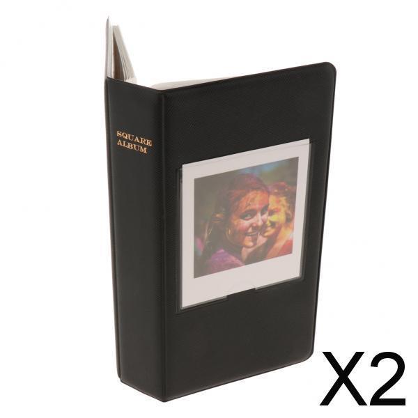 2x64Pockets Photo Album Picture Storage Case for Fuji SQ20/SQ10/SQ6/SP-3 black