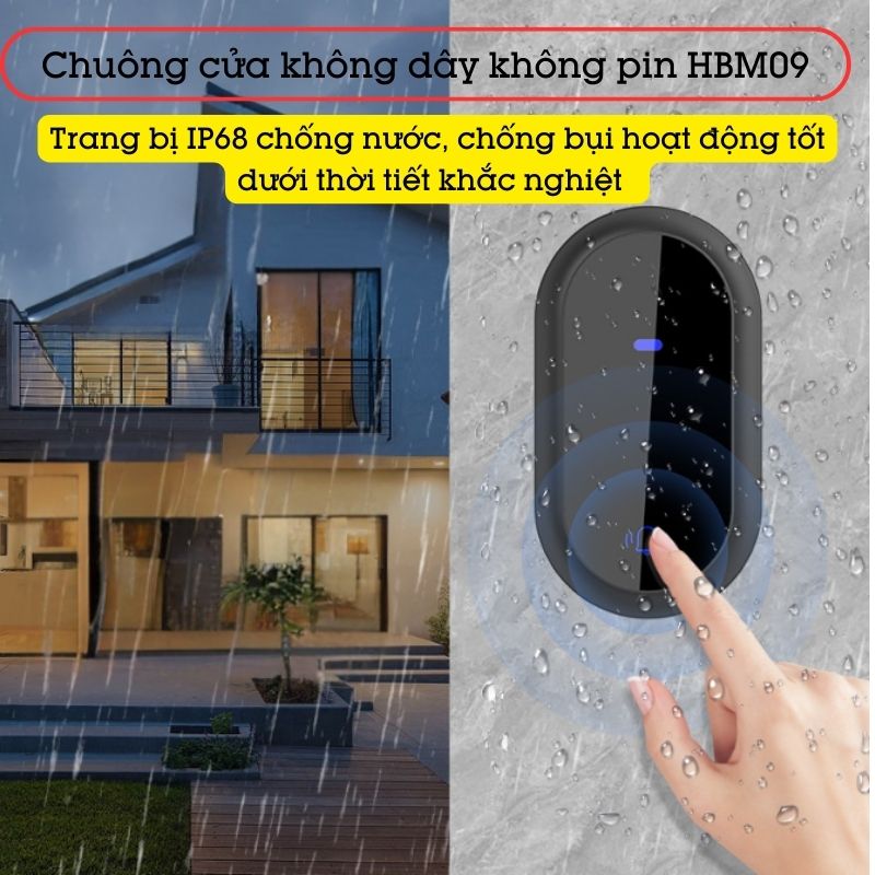 Chuông cửa không dây không pin HBM09