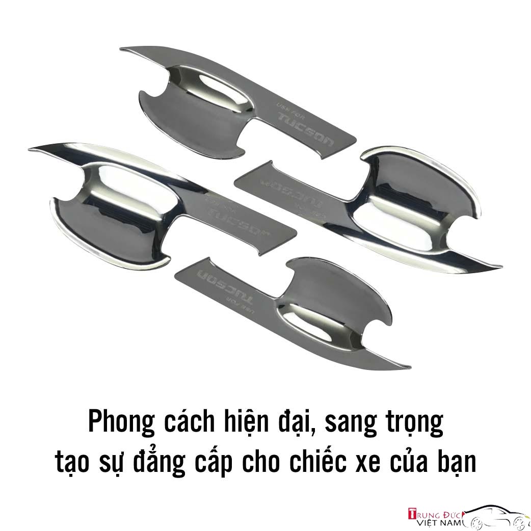 Ốp Tay Hõm Cửa Cho Dòng Xe HYUNDAI TUCSON 2016-2021 Chất Liệu Nhựa ABS Mạ Crôm, Quà Tặng Khăn Lau Xe – Hàng Chính Hãng TDVN