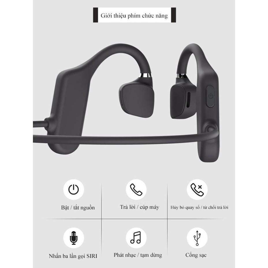 Tai Nghe bluetooth truyền âm OPENEAR 6D (Đen)