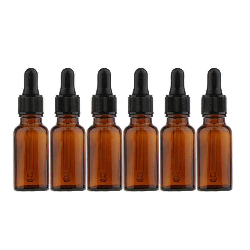 6 Ly Thủy Tinh Rỗng Chai Nhỏ Giọt Mắt Chai Tinh Dầu Nước Hoa Pipette Lọ