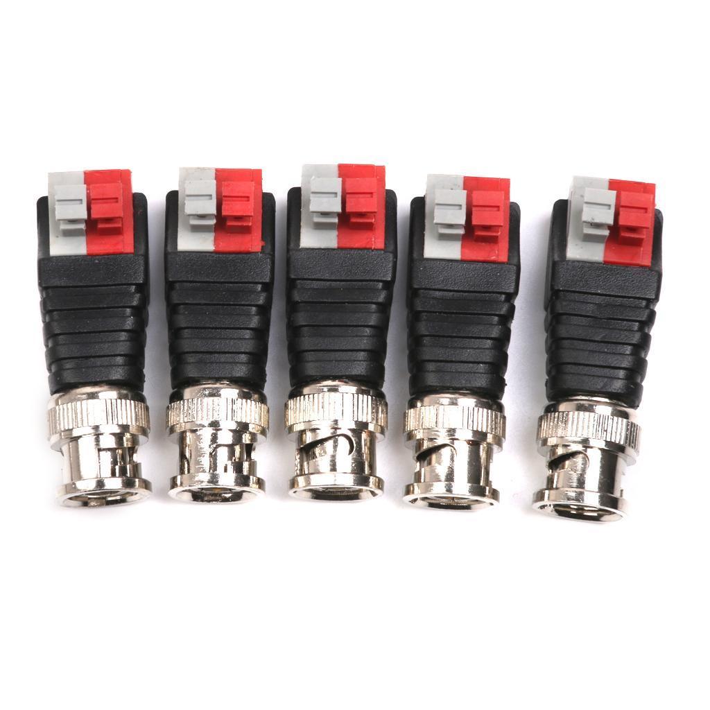 10pcs Coaxial CCTV Male BNC Video Balun Adapter Press Connectors