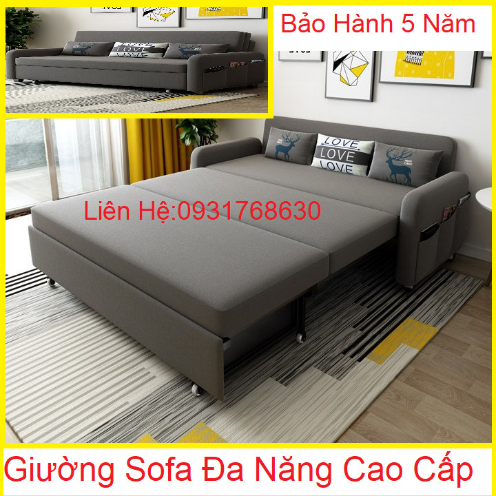 Giường Sofa Phân Khúc Cao Cấp , Giường Sofa Đa Năng , Giường Sofa Cao Cấp, Giường Sofa Khung Thép Cao Cấp (1m58*1m9)( Tặng Kèm 3 Gối Cao Cấp)