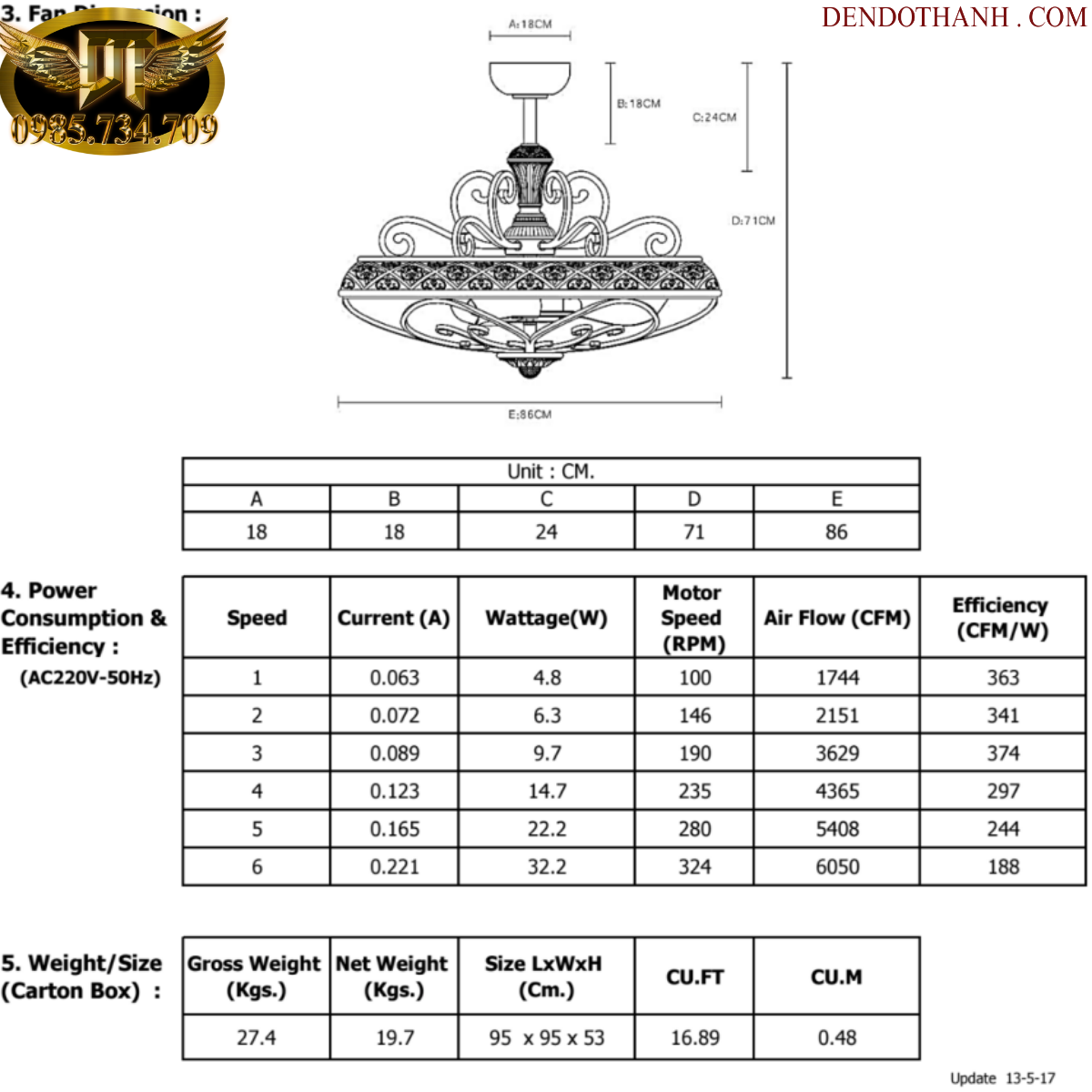 Quạt trần MR VŨ QUEEN quạt trần cho người giàu mẫu sang trọng hiện đại QTD