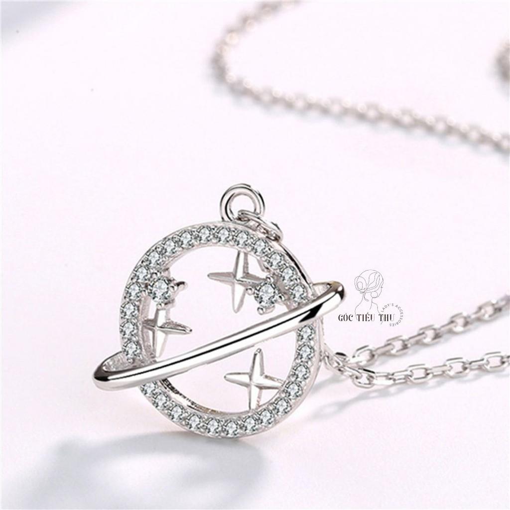 Vòng Cổ Sao Thổ Hợp Kim Đính Đá Hai Màu Vàng Bạc - MS003